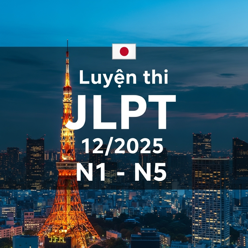 Thông báo Chiêu sinh các lớp luyện thi JLPT cho kỳ thi tháng 12/2025 (hình thức học trực tuyến hoặc trực tiếp)