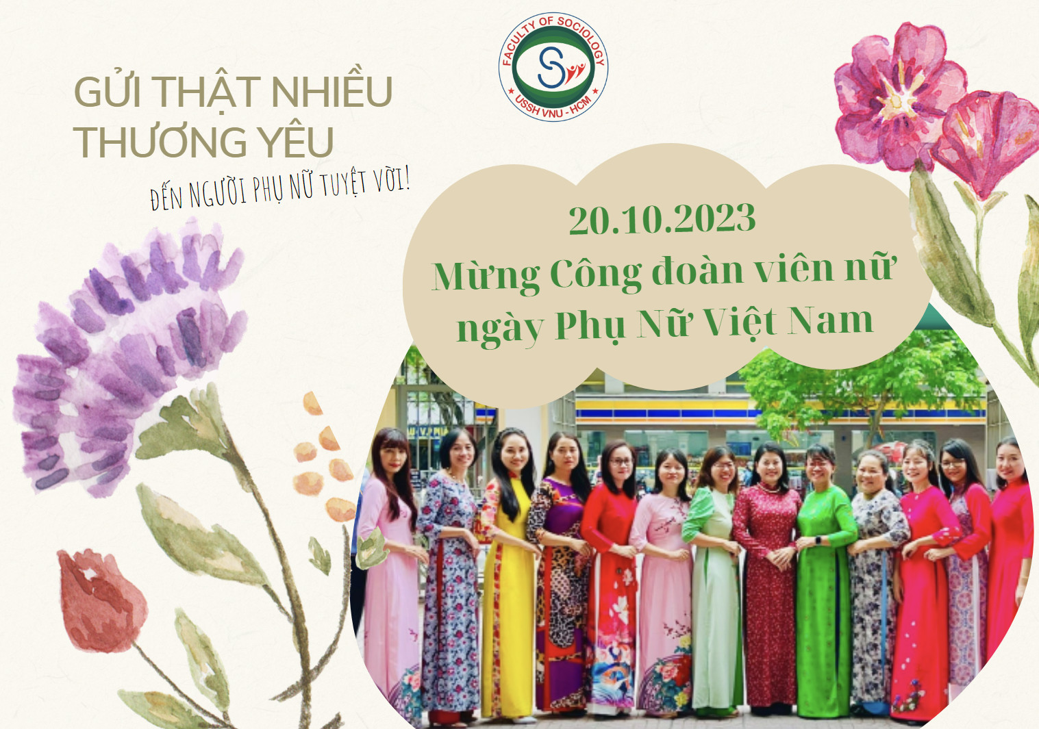 Công Đoàn Khoa Xã hội học tổ chức liên hoan chào mừng ngày Phụ Nữ Việt Nam 20.10.2023