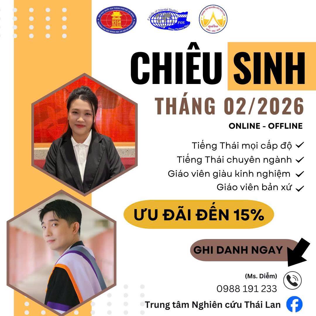 Chiêu sinh lớp tiếng Thái Offline & Online tháng 2/2026