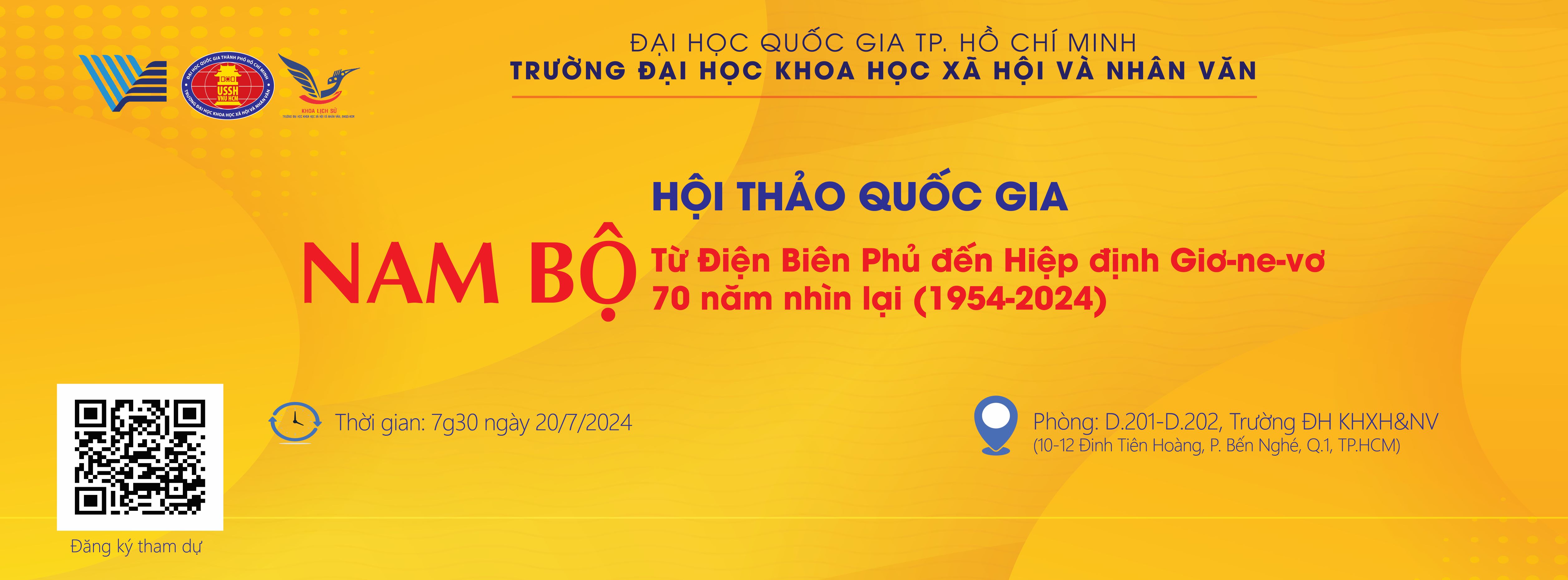 Thư mời tham dự Hội thảo “Nam bộ từ Điện Biên Phủ đến Hiệp định Giơ-ne-vơ – 70 năm nhìn lại (1954-2024)”