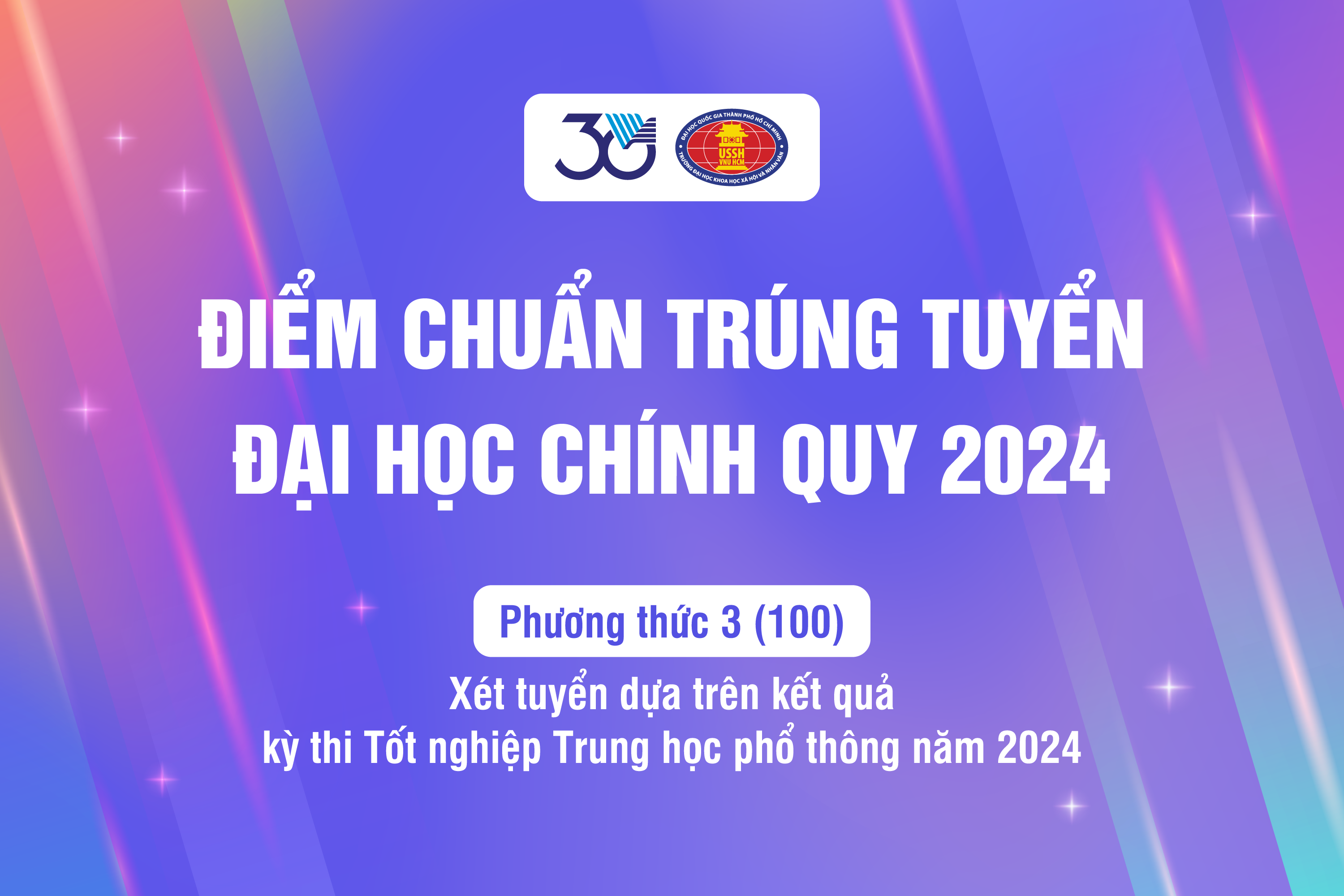Công bố điểm chuẩn trúng tuyển ĐHCQ theo phương thức xét tuyển kết quả kỳ thi tốt nghiệp THPT 2024
