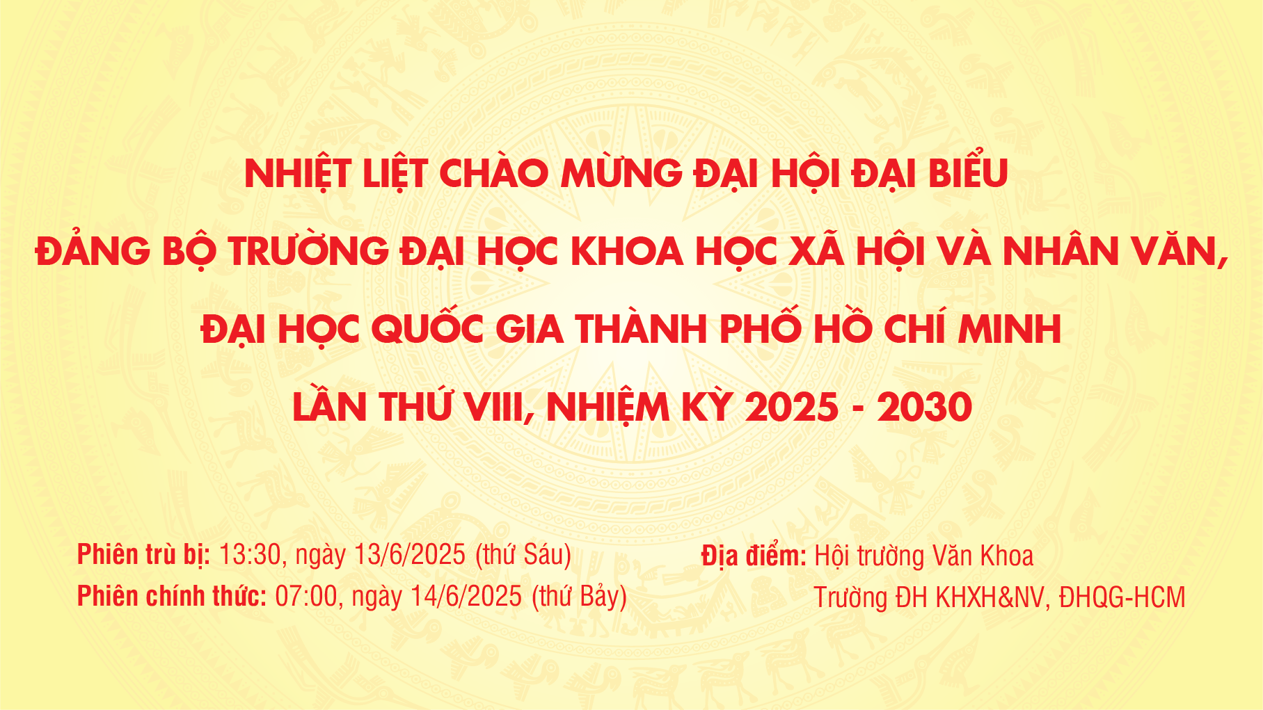 Tài liệu Đại hội Đại biểu Đảng bộ Trường ĐH KHXH&NV, ĐHQG-HCM lần thứ VIII, nhiệm kỳ 2025 - 2030