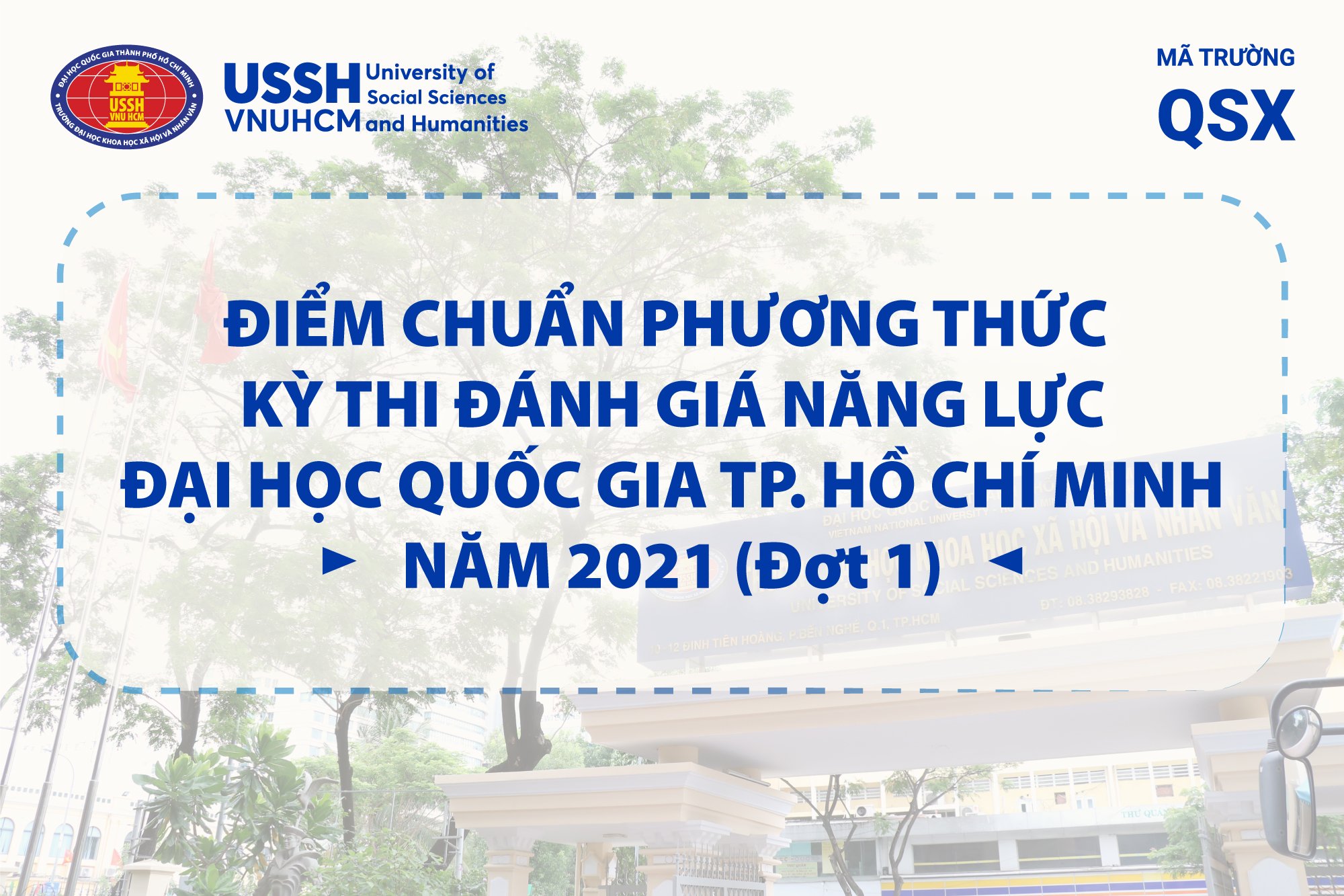 Điểm chuẩn phương thức Xét tuyển dựa vào Kết quả kỳ thi Đánh giá năng lực đợt 1 năm 2021 - Ngành Ngôn Ngữ Pháp