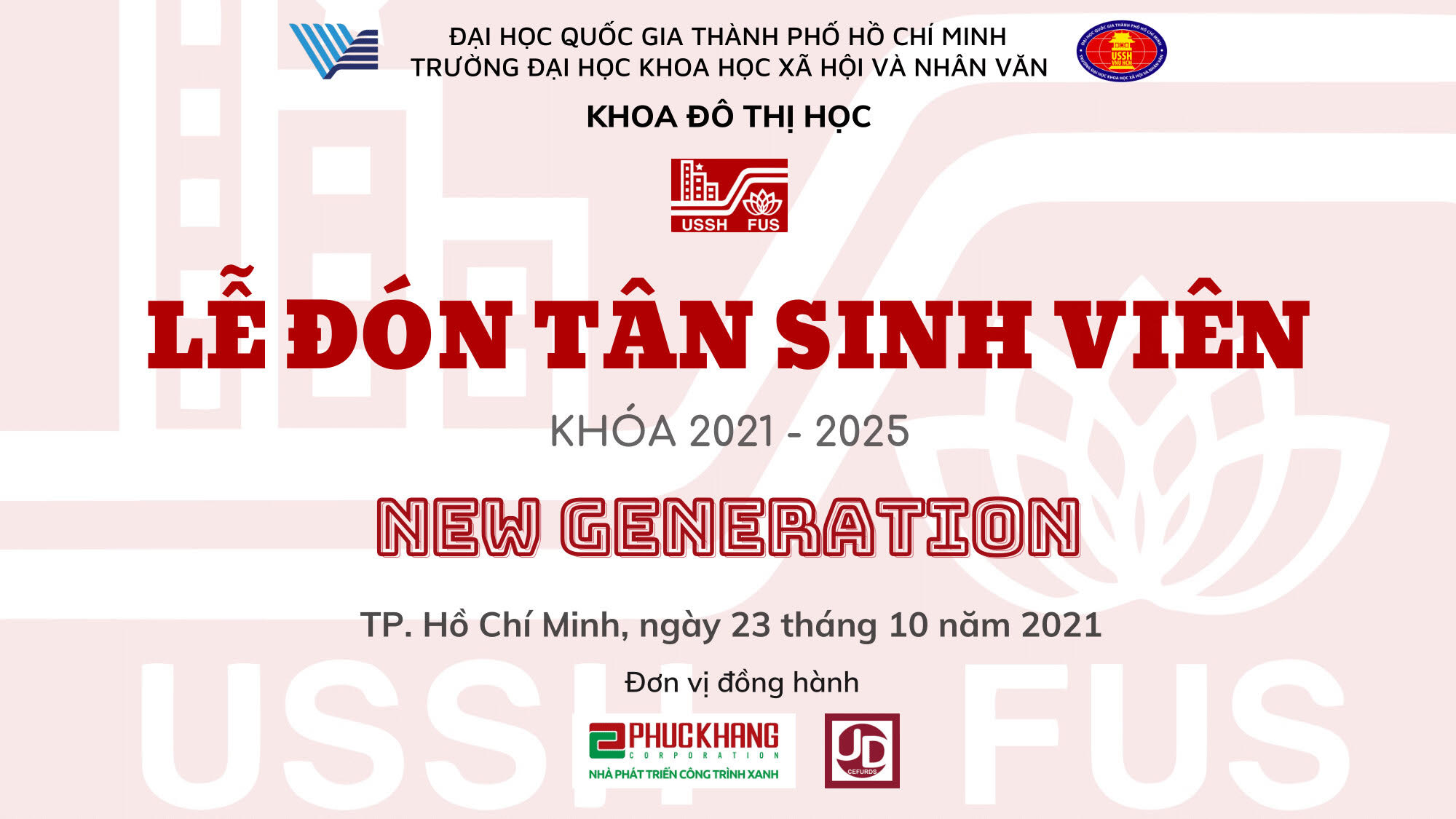 Lễ đón Tân sinh viên Đô thị học khóa 2021-2025