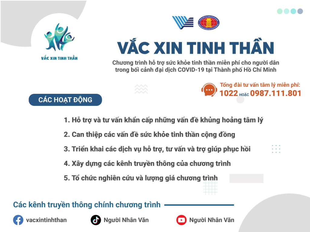 "Vắc xin tinh thần" - Chương trình hỗ trợ miễn phí cho người dân trong bối cảnh đại dịch Covid-19