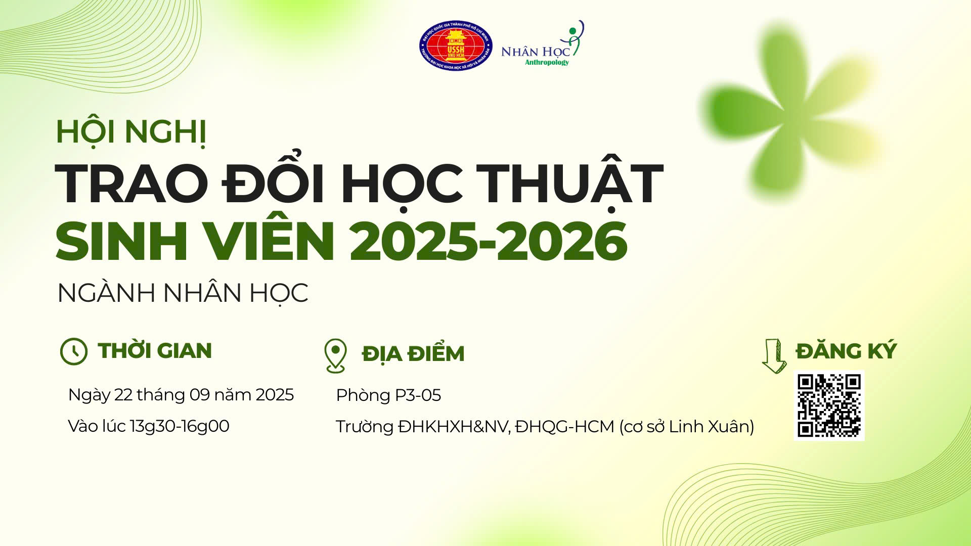 Thông báo mời tham dự hội nghị trao đổi học thuật sinh viên ngành Nhân học năm 2025