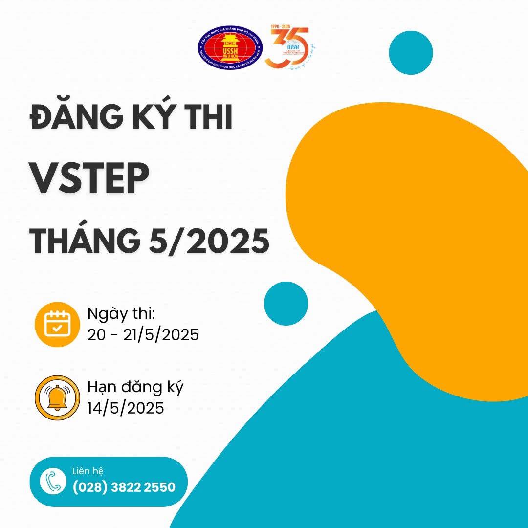 Thông báo tiếp nhận đăng ký thi VSTEP tháng 5/2025