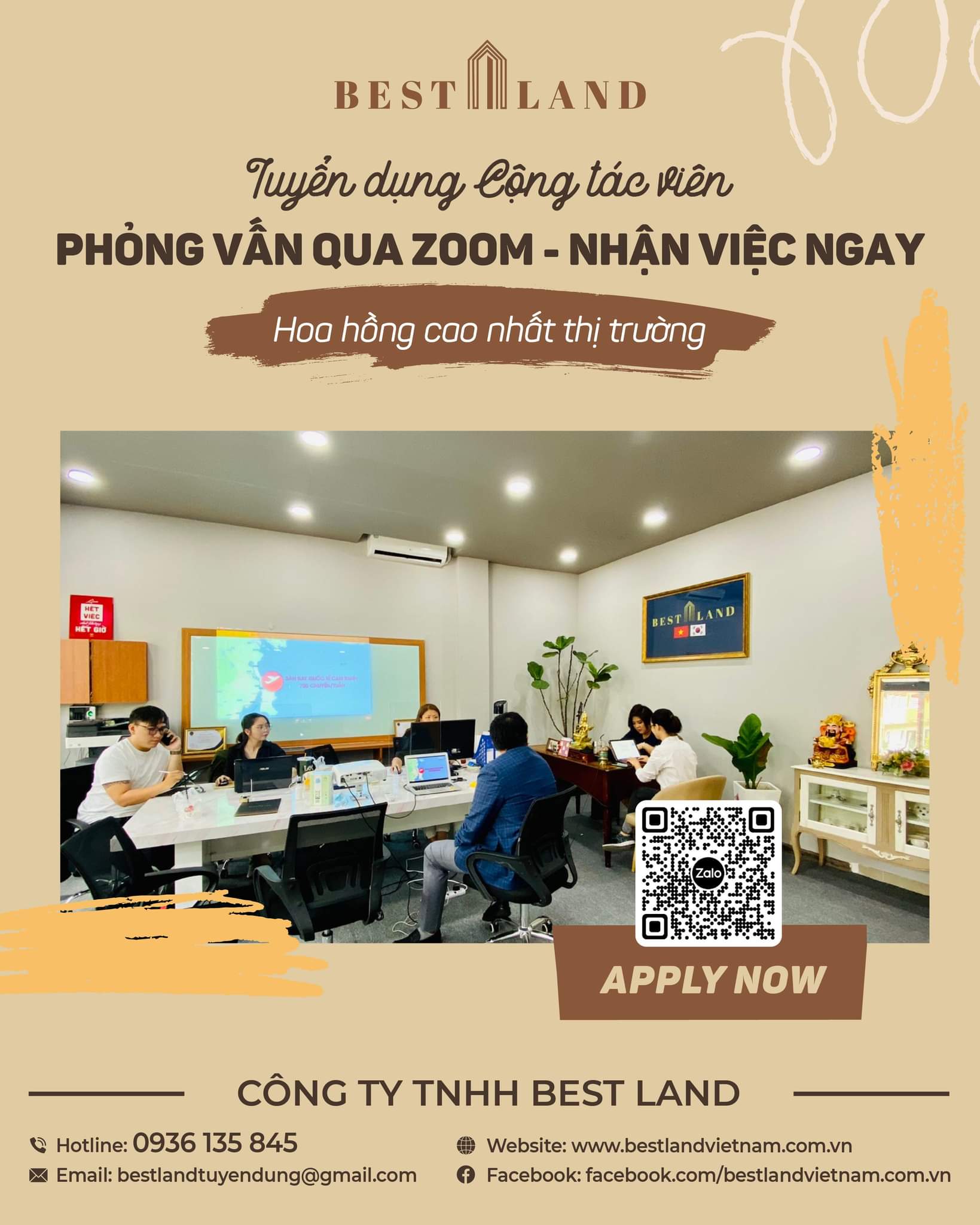 Công ty TNHH Best Land tuyển dụng cộng tác viên biết tiếng Hàn