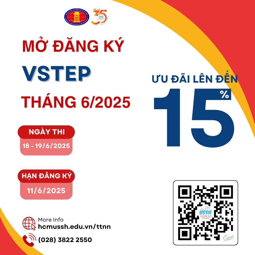 THÔNG BÁO TIẾP NHẬN ĐĂNG KÝ THI VSTEP THÁNG 6/2025