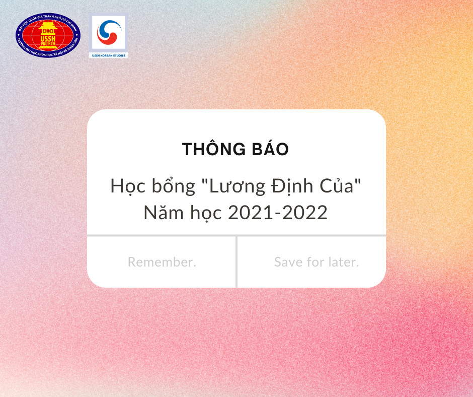Học bổng "Lương Định Của" năm học 2020-2021