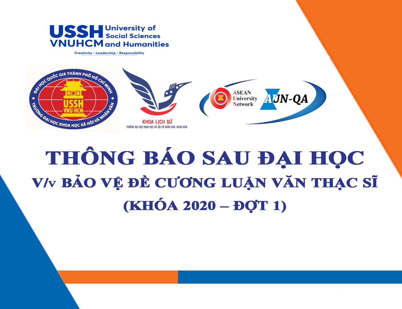 Thông báo V/v bảo vệ đề cương luận văn thạc sĩ (khóa 2020 – đợt 1)