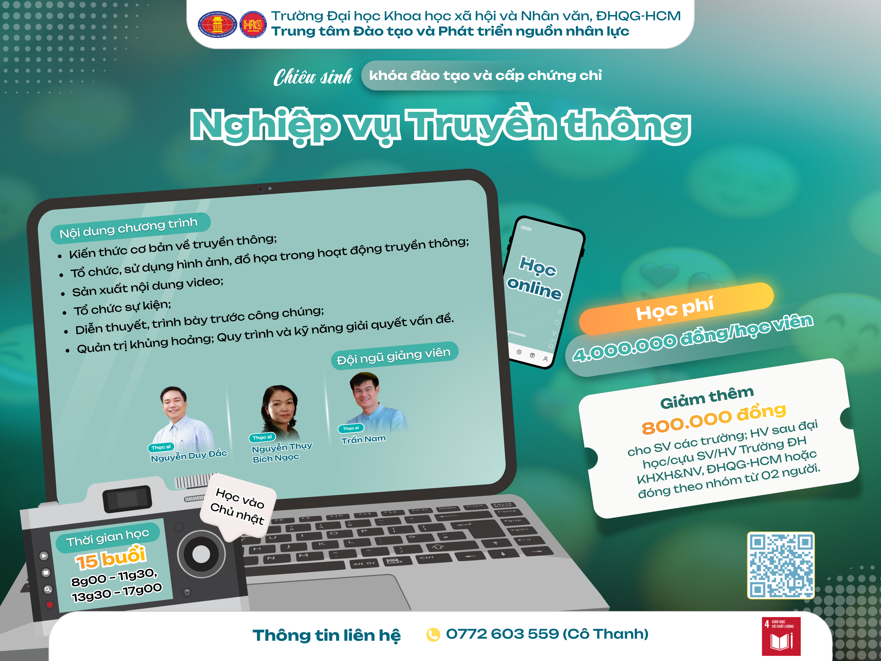 Chiêu sinh khóa đào tạo Nghiệp vụ Truyền thông (Khóa 11) – Dự kiến khai giảng 22/03/2026