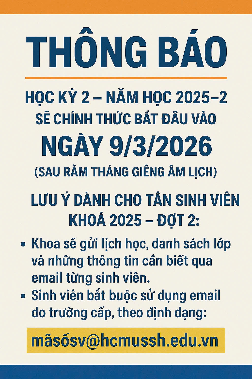 Thông báo danh cho SV các hệ Chính quy - Văn bằng 2, Chính quy - Liên thông, Vừa làm vừa học