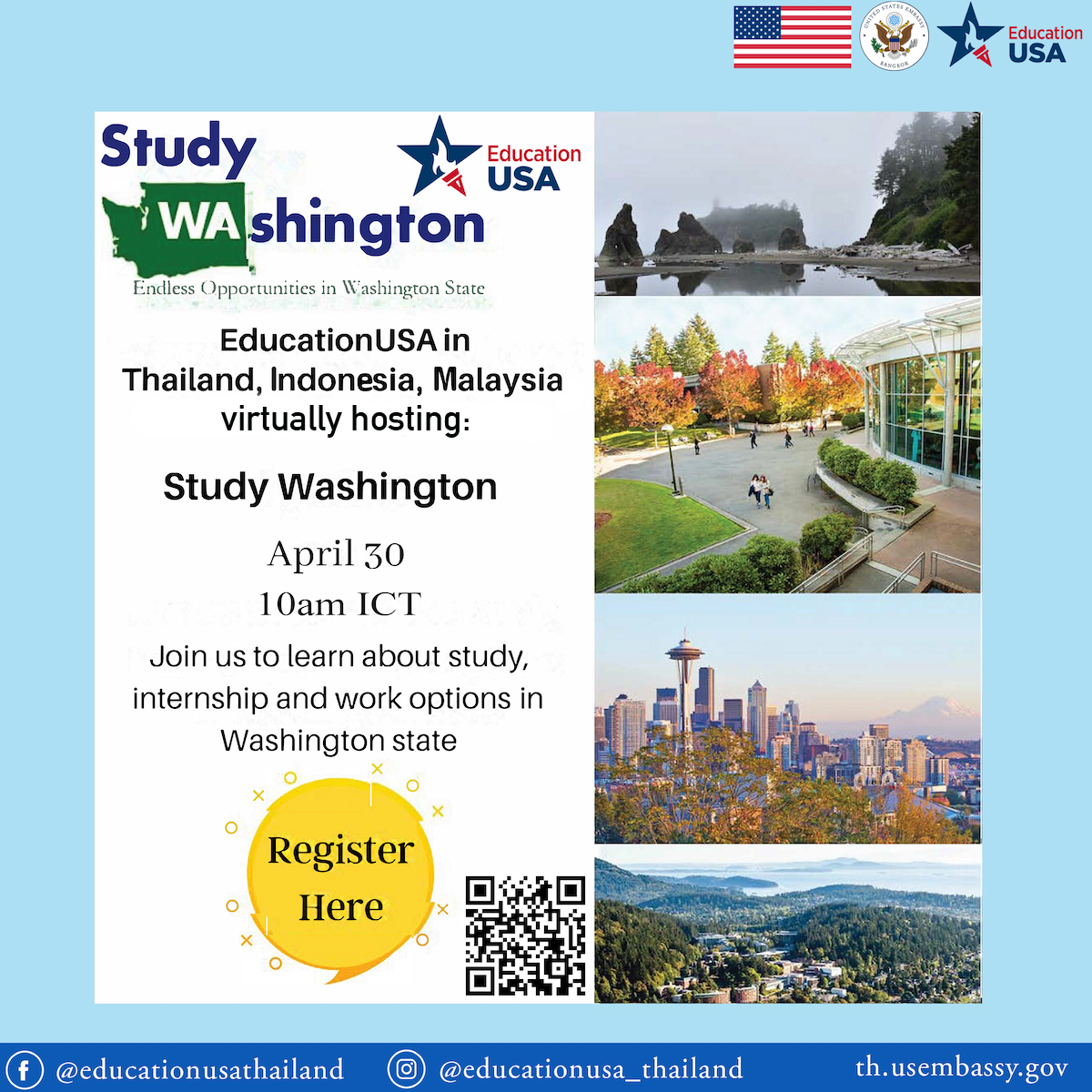 TB về buổi thông tin trực tuyến của EducationUSA về Study Washington