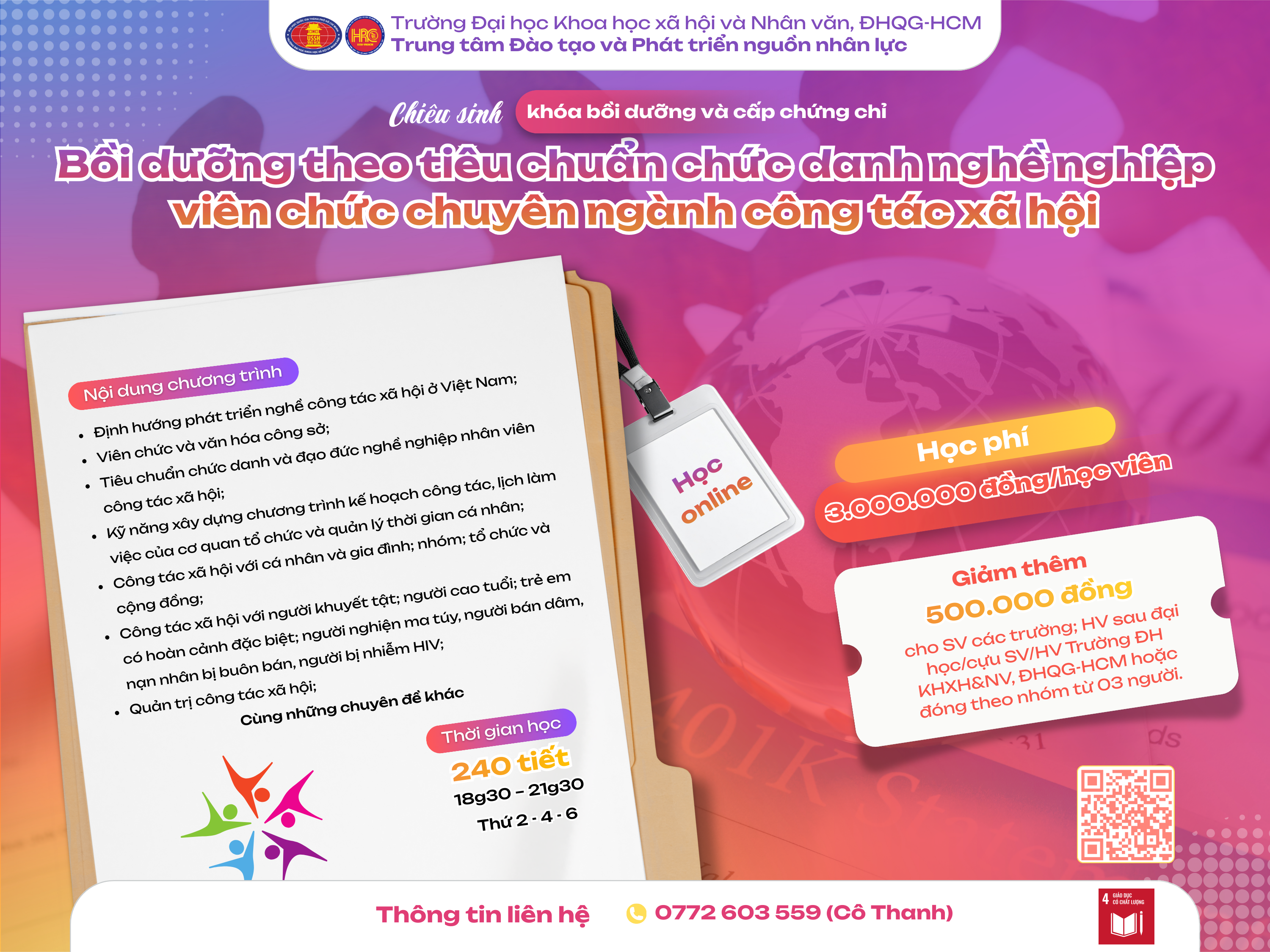 Chiêu sinh khóa đào tạo Bồi dưỡng theo tiêu chuẩn chức danh nghề nghiệp viên chức chuyên ngành công tác xã hội (Khóa 5) – Dự kiến khai giảng 06/04/2026