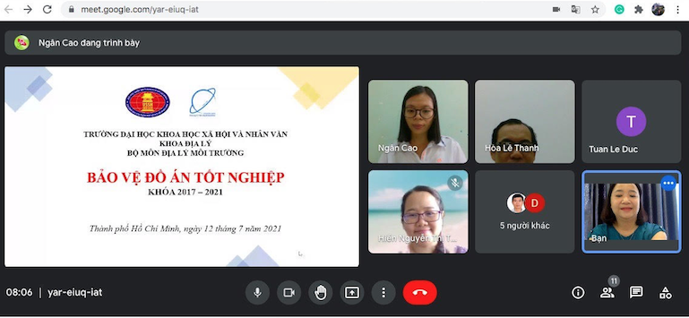 Bộ môn Môi trường tổ chức thành công bảo vệ đồ án tốt nghiệp online cho sinh viên