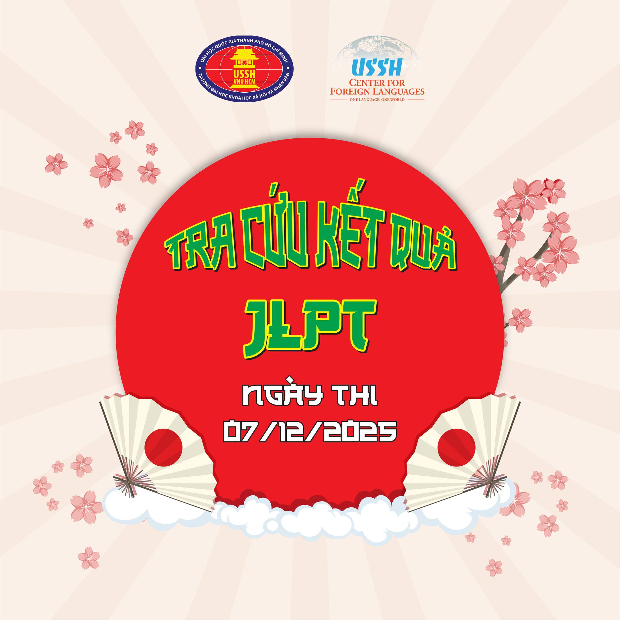THÔNG BÁO CÔNG BỐ KẾT QUẢ TRỰC TUYẾN KỲ THI NĂNG LỰC NHẬT NGỮ (JLPT) ĐỢT THI THÁNG 12/2025