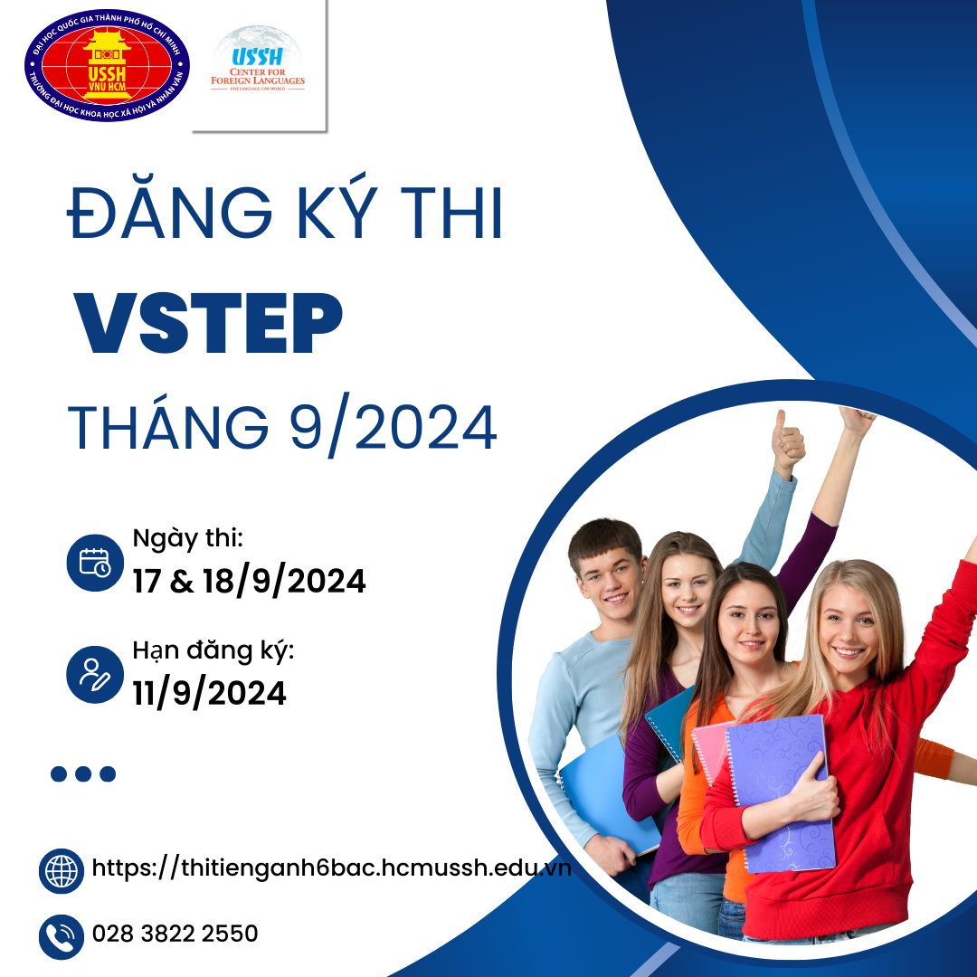 Đăng ký thi tiếng Anh VSTEP Bậc 3-5 tháng 9/2024