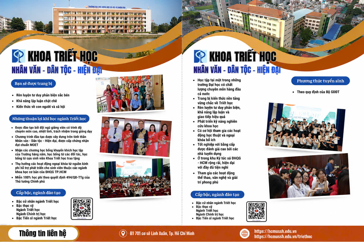 Thông tin tuyển sinh đào tạo Đại học chính quy - Khoa Triết học năm 2026