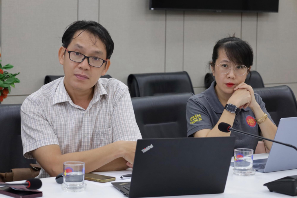 Các thầy cô đại diện Nhà trường đặc biệt quan tâm đến hai vấn đề: Đào tạo và nghiên cứu - Ảnh: THUÝ QUỲNH