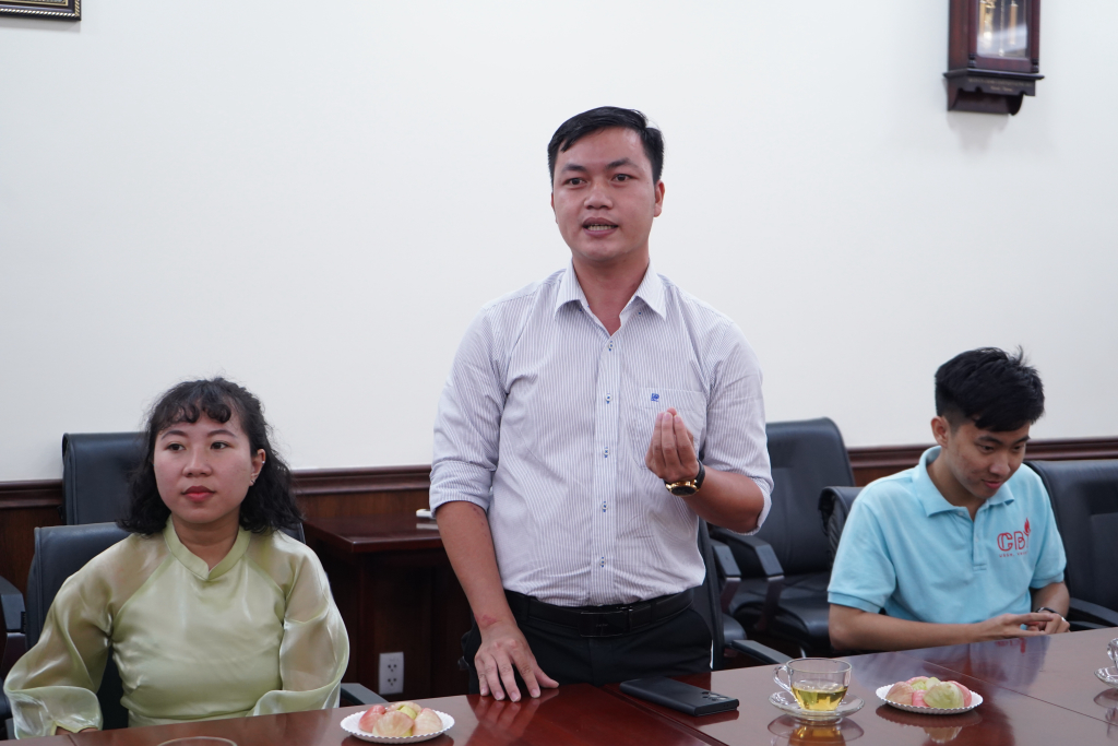 Đ/c Huỳnh Duy Quốc Sử cho hay, đội thi luôn quyết tâm thể hiện tinh thần Sức trẻ Nhân văn - Ảnh: Phạm Trí