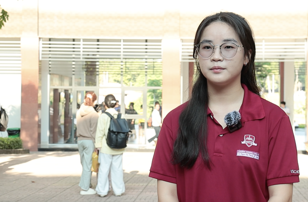 Bạn Vũ Ngọc Gia Thanh tự tin trong kỳ thi Đánh giá năng lực đợt 1 - Ảnh: NGUYÊN KHANG