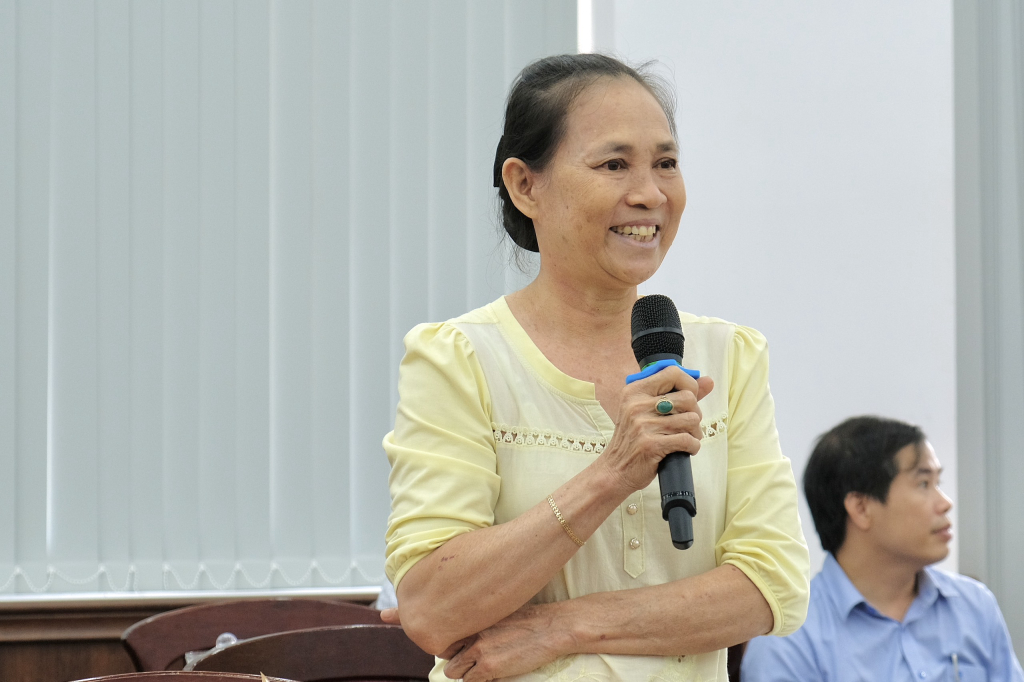 Bà Trần Thị Ngọc Lan - Cơ sở Thủ Đức - cảm ơn vì những cơ hội Trường mang lại - Ảnh: Huyền Linh