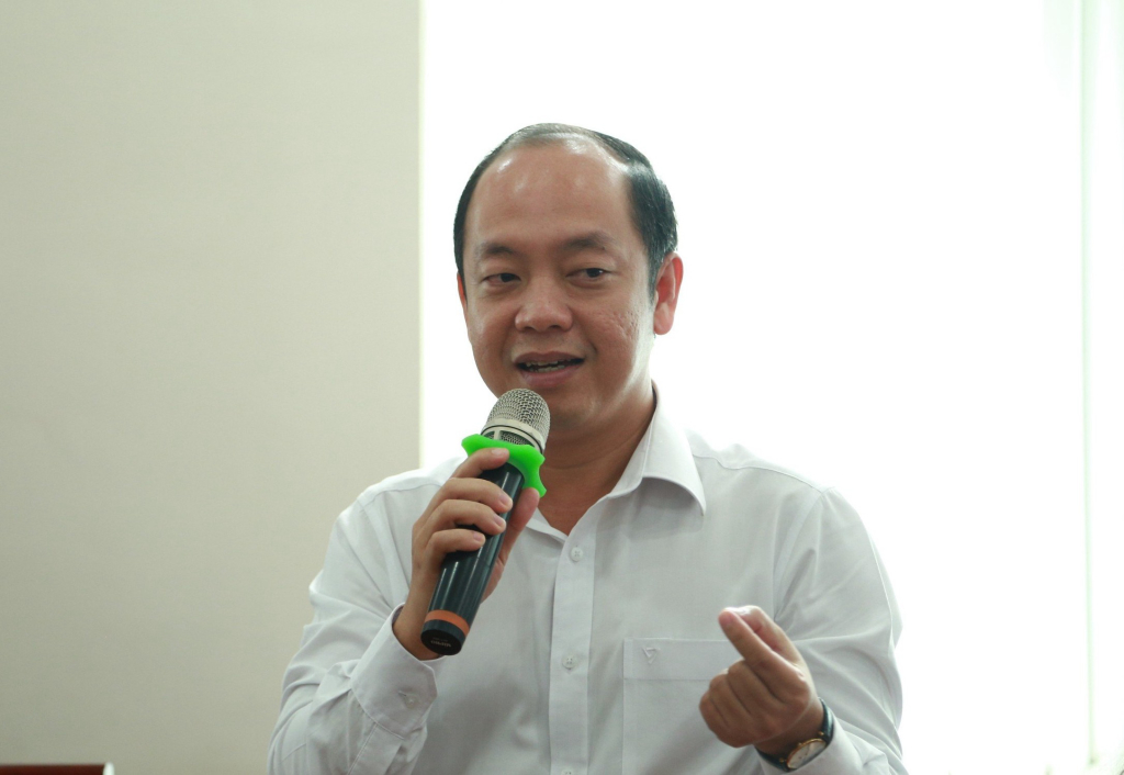 Ông Phạm Quốc Liêm nhấn mạnh mục tiêu phát triển nông nghiệp vì nông dân của công ty Unifarm - Ảnh: Ngọa Kỳ