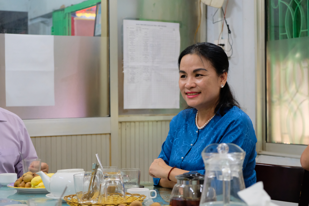 PGS.TS Ngô Thị Phương Lan bày tỏ sự cảm kích khi BQL đã tạo điều kiện cho Nhà trường đến làm việc - Ảnh: Huyền Linh
