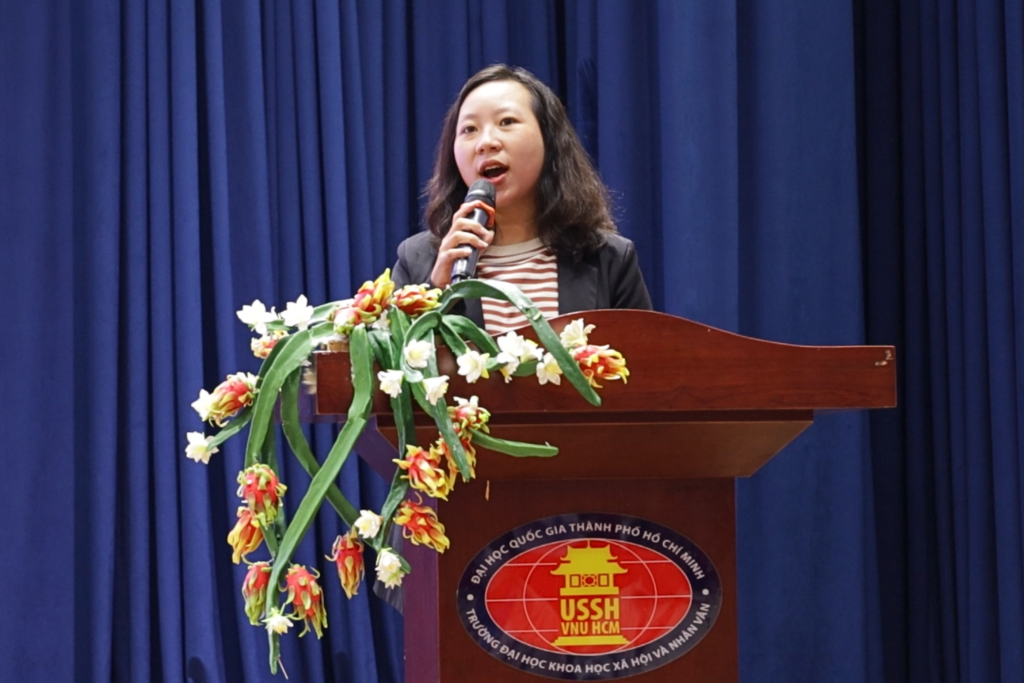 ThS. Nguyễn Lưu Tâm Anh chia sẻ về những kết quả, hạn chế và đề xuất hướng hoàn thiện mô hình USSH Mentoring trong thời gian tới - Ảnh: YÊN NHIÊN