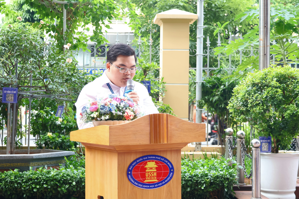 ThS. Châu Thanh Duy khẳng định tư tưởng giáo dục của Bác Hồ vẫn giữ nguyên giá trị với sinh viên trong mọi thời đại - Ảnh: QUỲNH NHƯ