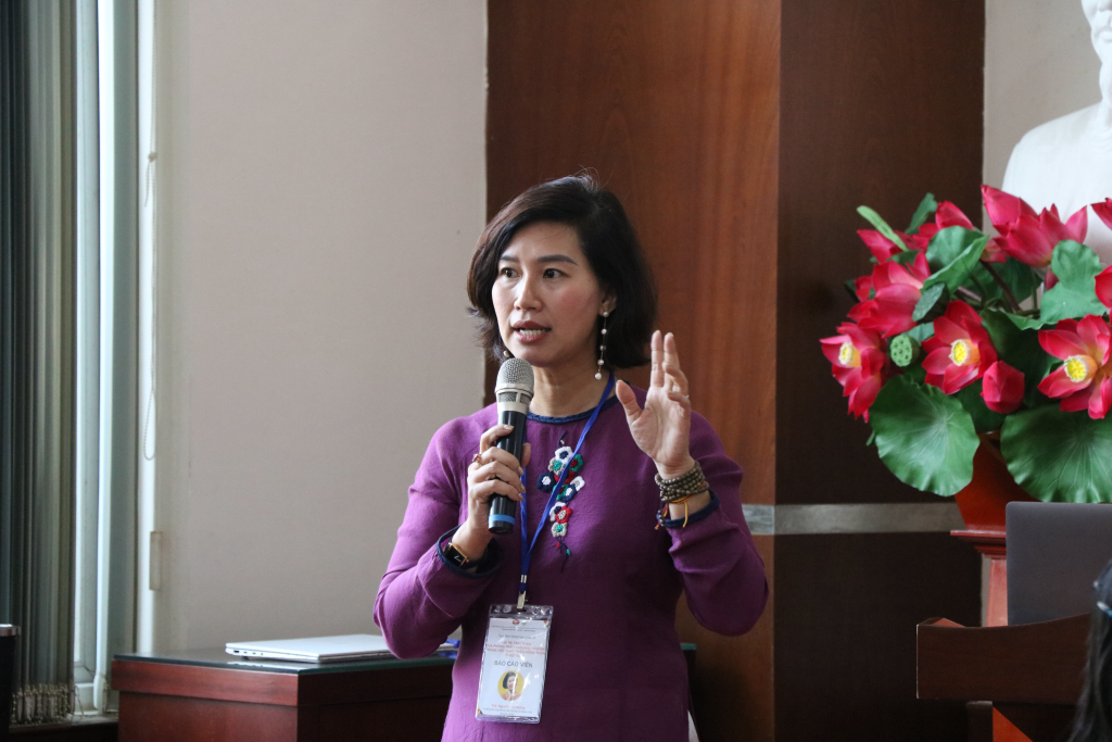 ThS. Nguyễn Thu Hương đề xuất vận dụng mô hình OVOP và xây dựng thương hiệu cho các địa phương tại Việt Nam - Ảnh: Quỳnh Mai