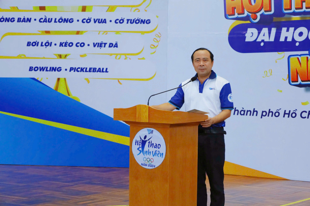 PGS.TS Vũ Hải Quân phát biểu bế mạc Hội thao Sinh viên 2024